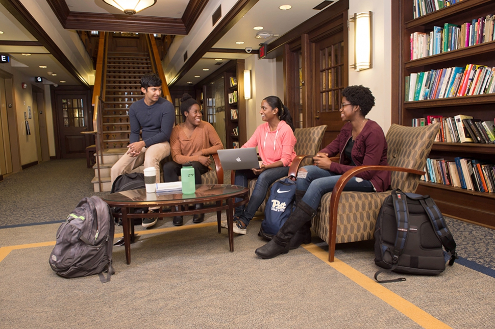 University Honors College students gathered in study area